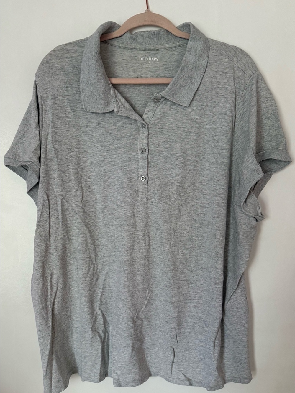 Old Navy Women's Light Heather Gray Polo Tee